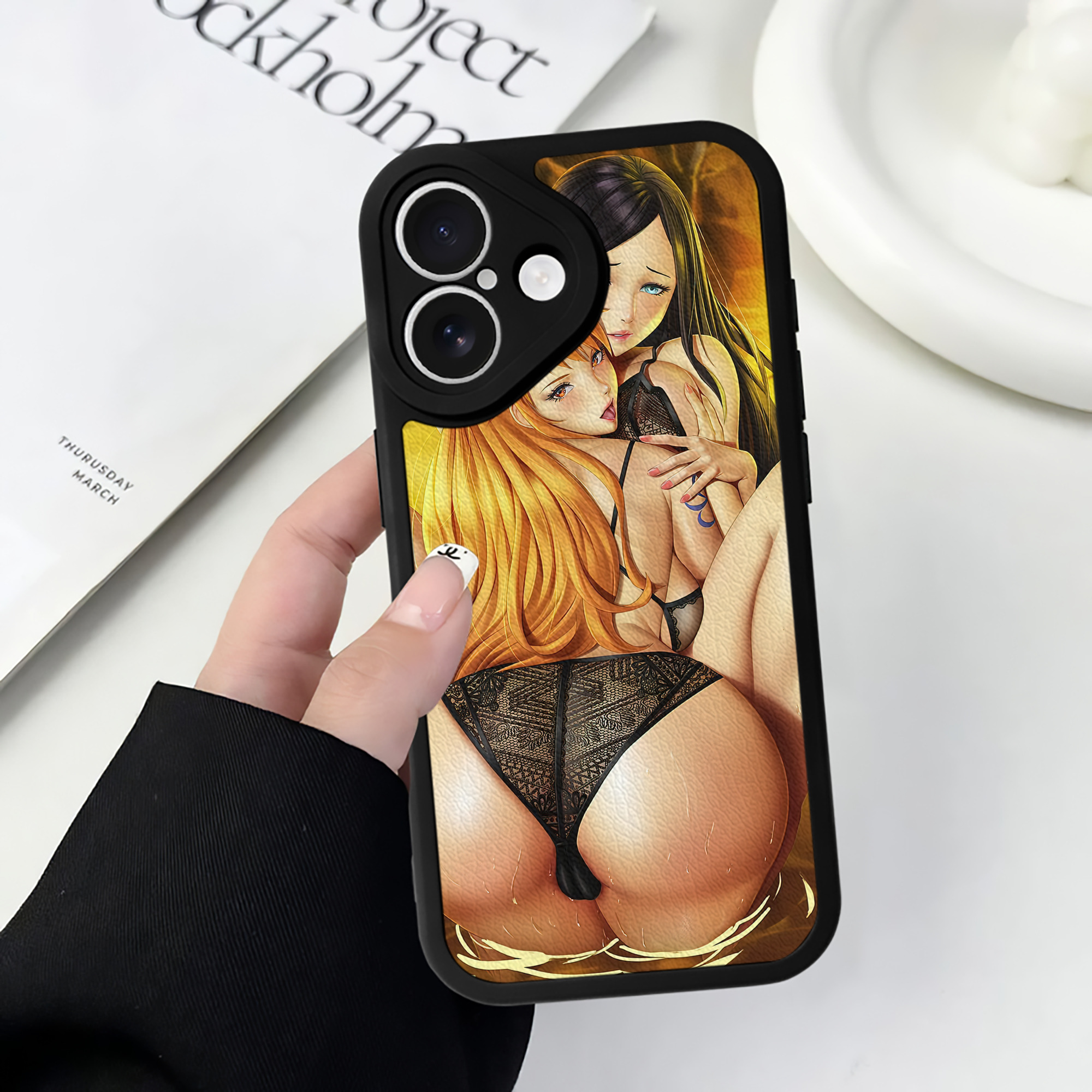 （画像用） ワンピース ONE PIECE 【iPhone 16シリーズ対応】シリコンスマホケース（レザー調） 材質：シリコン